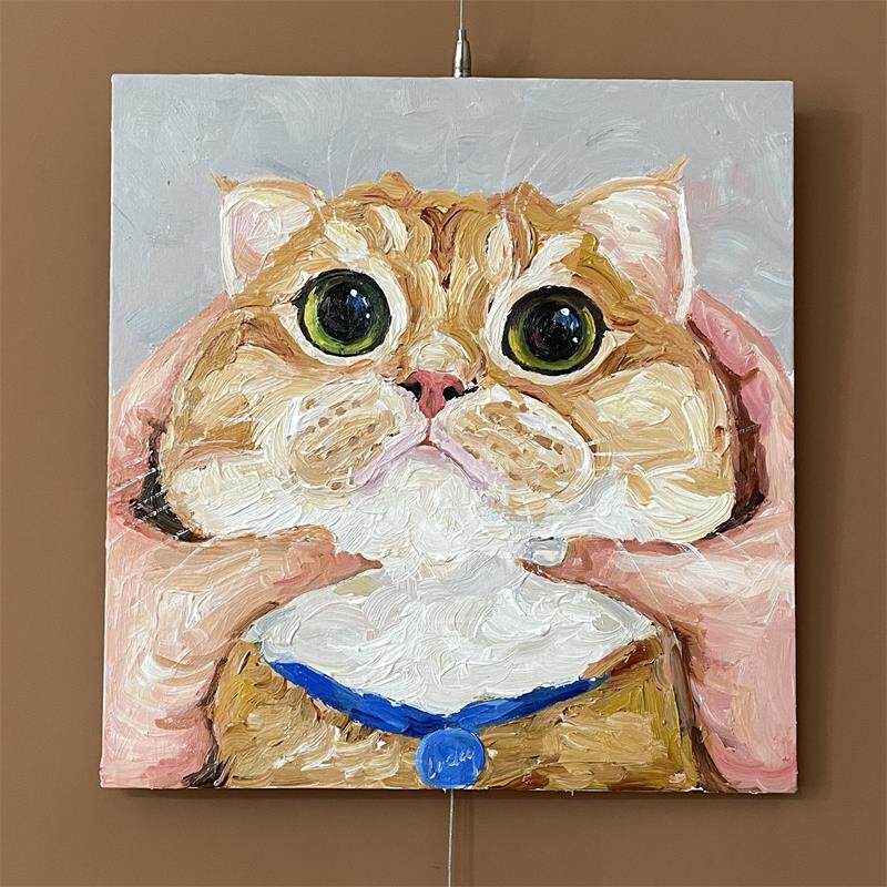 Wide-Eyed Kitten Oil Painting — artwork detail and styling