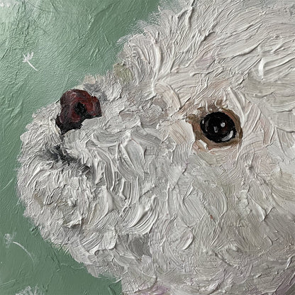 Daisy Bichon Oil Painting — artwork detail and styling