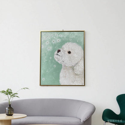 Daisy Bichon Oil Painting — artwork detail and styling