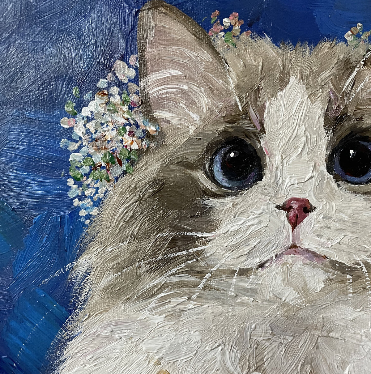 Royal Ragdoll Cat Oil Painting — artwork detail and styling