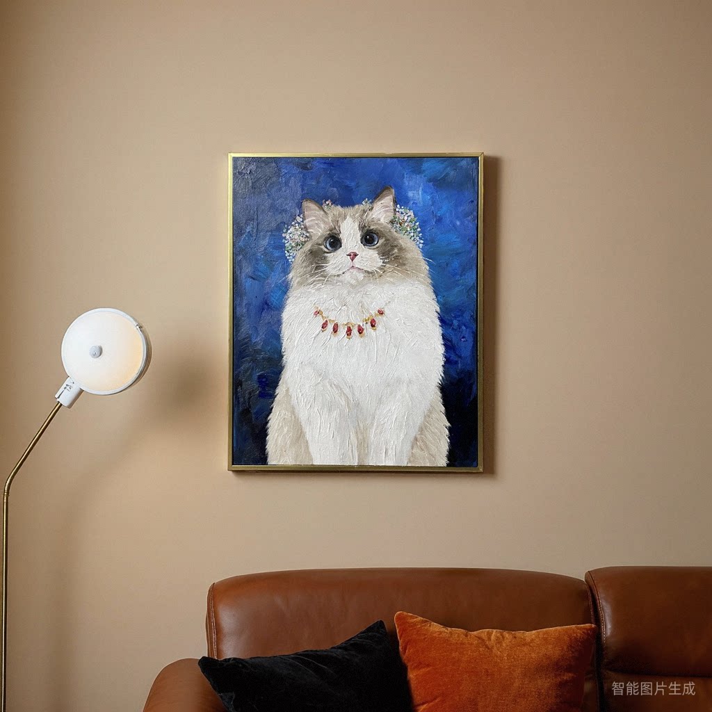 Royal Ragdoll Cat Oil Painting — artwork detail and styling