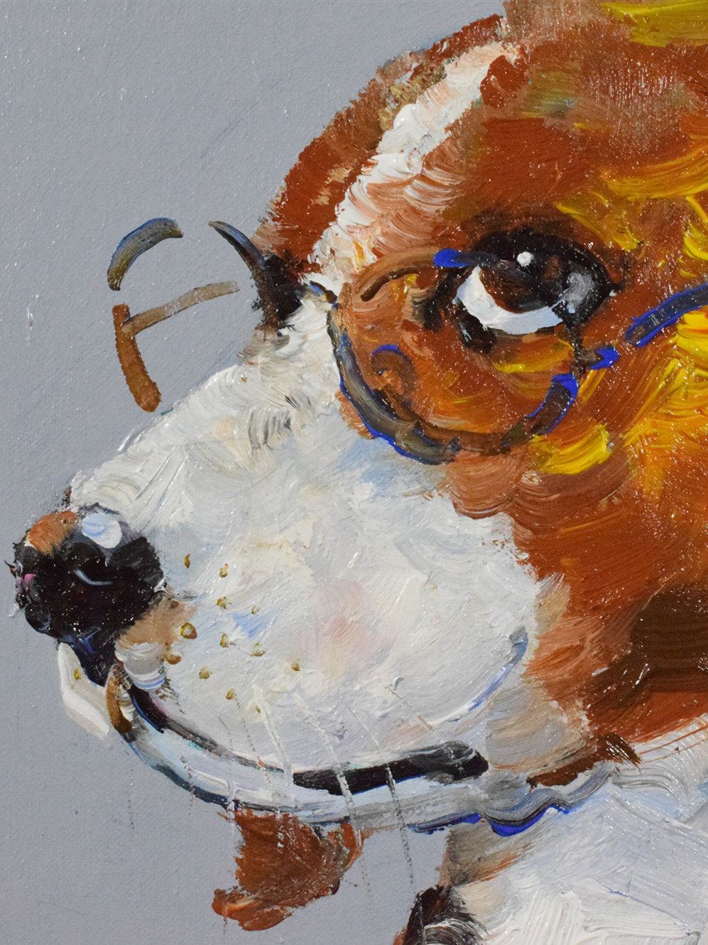 Scholarly Beagle Oil Painting — artwork detail and styling